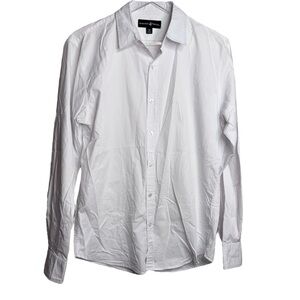 Beverly Hills Polo Club  Men's White Casual Button Down Shirt